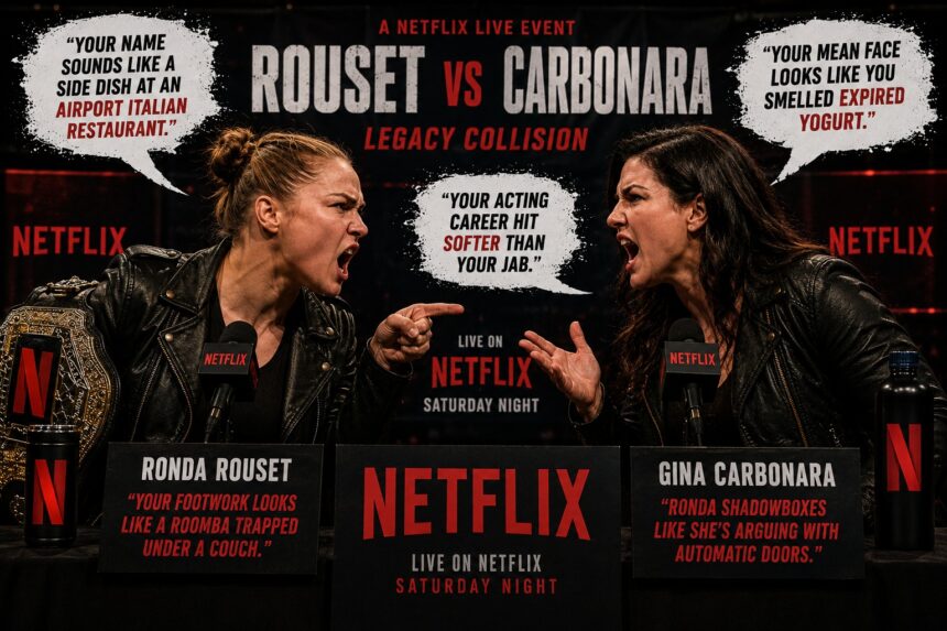 “Ronda Rouset and Gina Carbonara Settle Bitter Feud at Pay-Per-View of the Century”